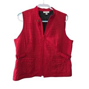 dressbarn Woman's Red Vest with Full Zip Front  size 14/16